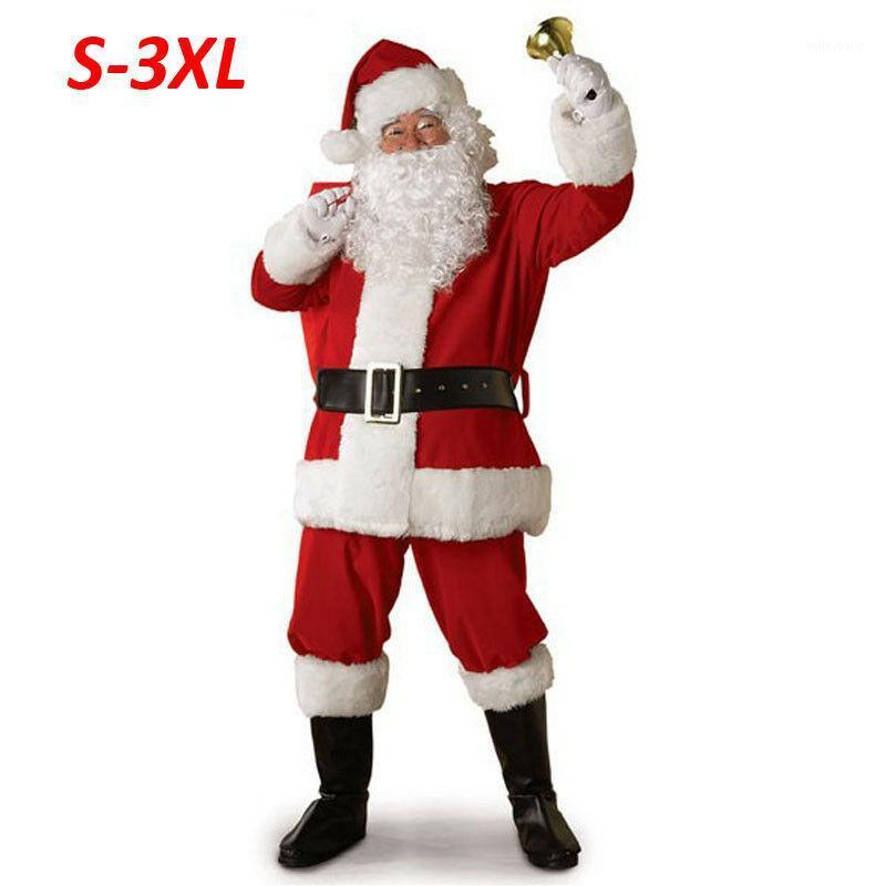 Costumes pour hommes 5pcs Noël Santa Claus Costume Fantaisie Robe Adulte Hommes Costumes Cosplay Tenues Costume Noël