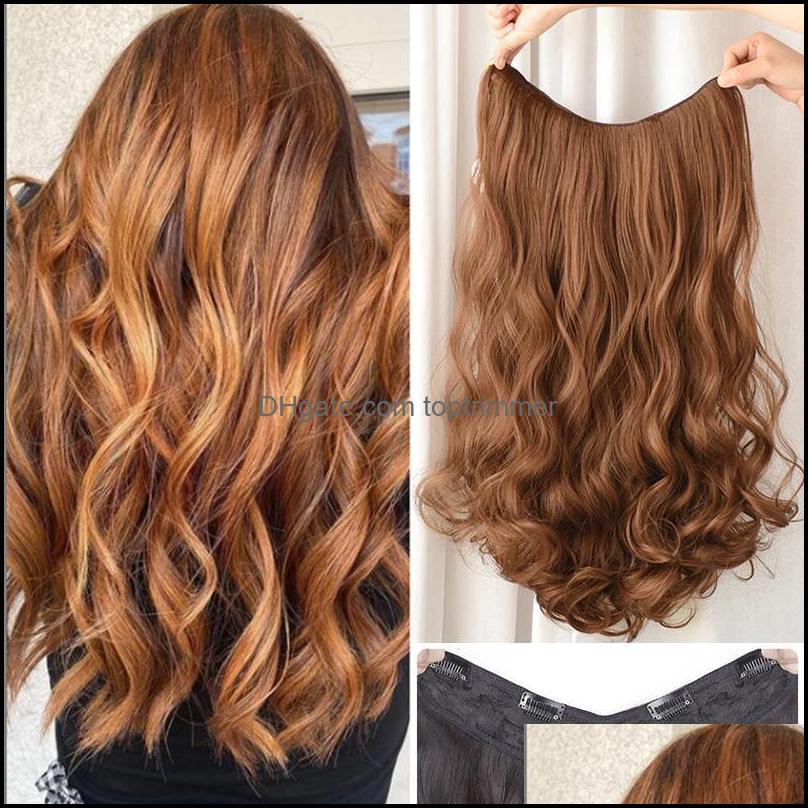 

Synthetic Wigs 24Linches 5 Clip In Hair Heat Resistant Fake Hairpieces Long Wavy Hairstyles On Drop Delivery 2021 Products 4Cyin, Yx02