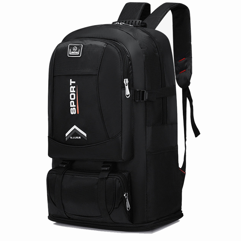 

60L Men's Expanded Outdoor Backpack Climbing Travel Rucksack Sports Camping Hiking School Bag Back Pack For Male Female Women 220512, Black