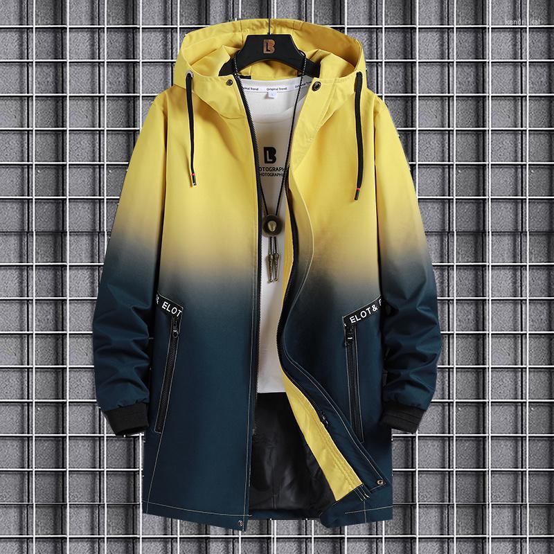 

Men's Trench Coats Autumn Men's Jacket Windbreaker Mid-length Plus Size Hooded Spring Gradient Color Top Trend 9XL 10XL 8XLMen's Kend22, Blue