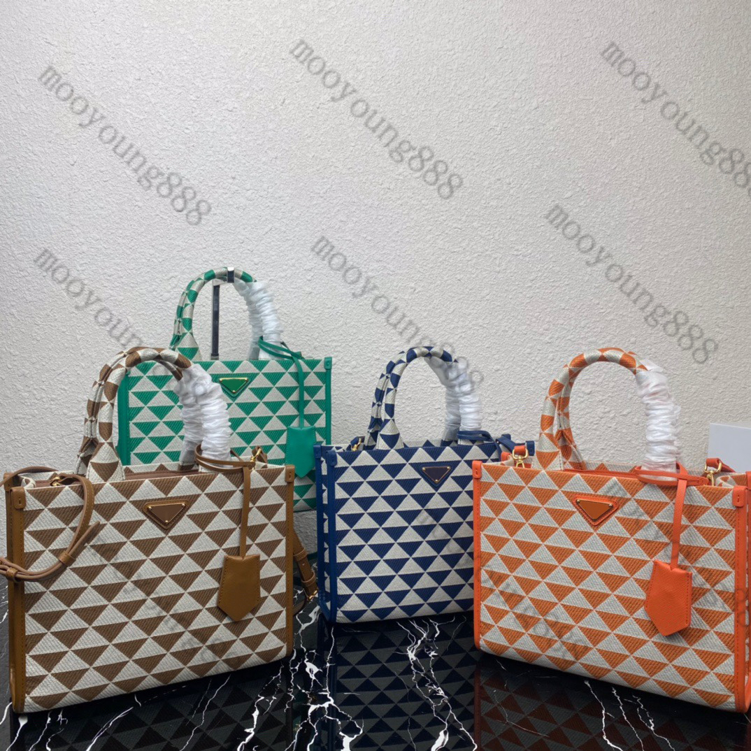 

10A Top Tier Quality Luxuries Designers Medium Embroidered Tote Symbole Bag Real Leather Saffiano Purse Quilted Handbag Crossbody Shoulder Black Shopping Bag, Upload pics to contact us