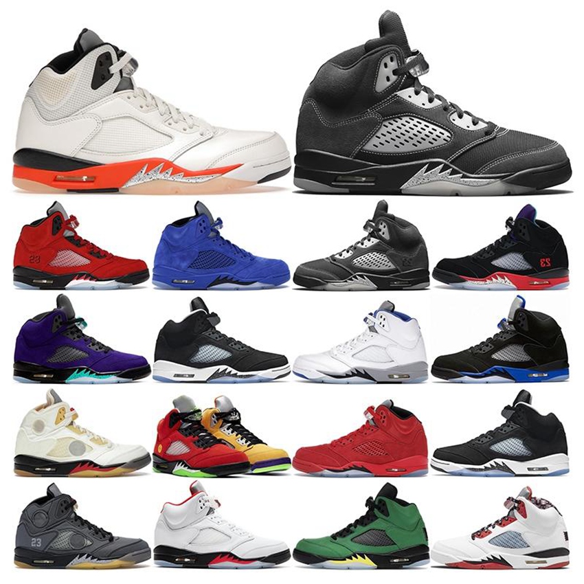 

Basketball shoes men 5s jumpman Bluebird Raging Red 5 Stealth 2.0 What The White Cement Metallic, 16