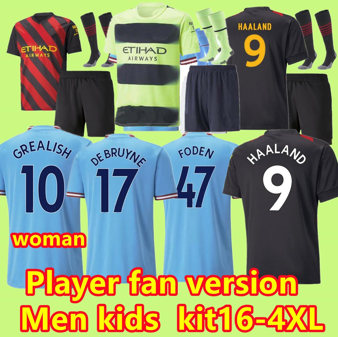 

HAALAND 22-23 ManCNEstER GREALISH SOCCER JERSEYS DE BRUYNE FODEN SPECIALPl 22 23MEN kids kit City TERLING MANS CITIES MAHREZ G.JESUS football shirts uniform 3XL 4XL