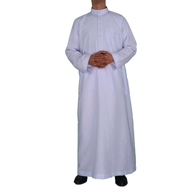 

Ethnic Clothing Saudi Arab Full Sleeve Abaya Islamic Men Long Robe Kaftan Muslim For Pakistan Pray Plus Size Jubba Thobe