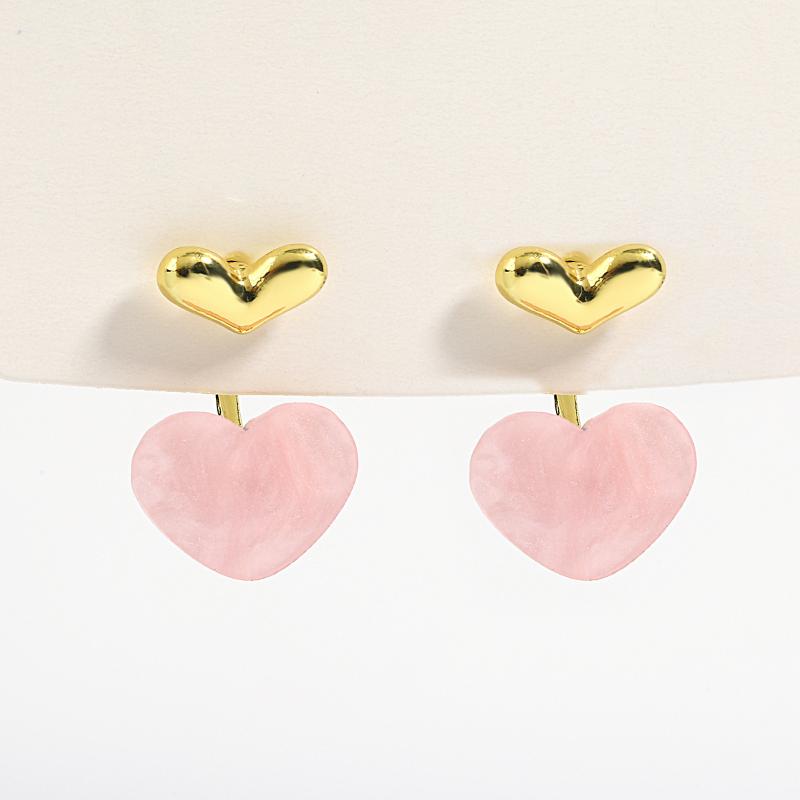 

Dangle & Chandelier 2022 Design Acrylic Heart Hanging Drop Earrings Korean Pink White Color Love Earring For Woman Party JewelryDangle