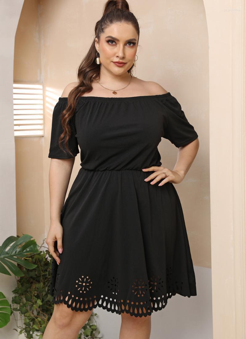 

Plus Size Dresses 2022 Women Dress Solid Black Larges Big Plussize Streetwear Clothes Clothing Casual Wear For Female Suits Jasp22, 200555