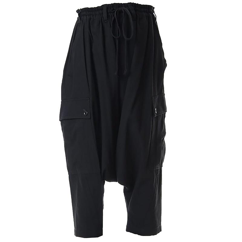 

Men's Pants 2022 Hair Stylist Fashion Casual Cropped Harem Low Crotch Plus Size Costumes, Black