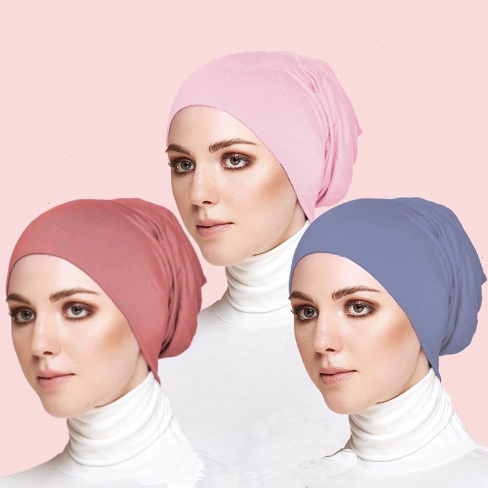 

Inner Hijab Caps Muslim Stretch Jersey Cap Islamic Underscarf Bonnet Female Headscarf Turbante Turban Mujer