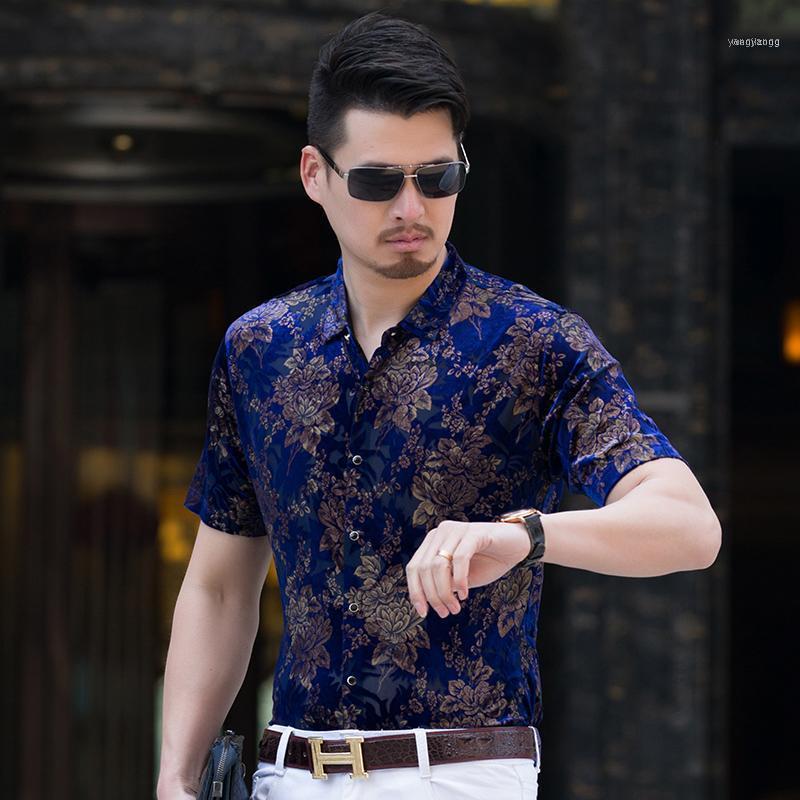 

Men' Casual Shirts KUYOMENS Floral For Men Dress Shirt Male Turndown Collar Brand Summer Camisa Slim Fit Masculina Chemise Homme1, As pic
