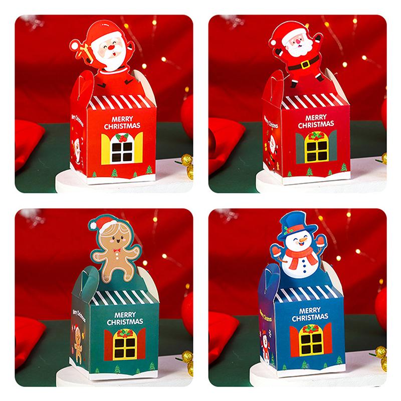

Gift Wrap 5 Pcs Bag Christmas Cake Box Year Party Hanmade Dessert Decoration For Home Handle Paper Boxes Santa Claus