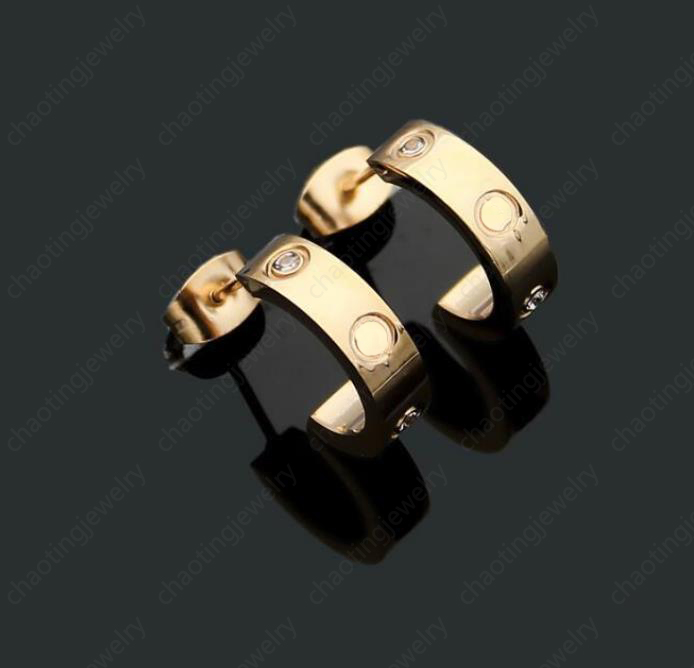 

High Polished Fashion Jewelry Party Gifts Earrings Hip Hop Stud Earings Gold Rose Earring for Women Party Wedding Hoop Wholesale