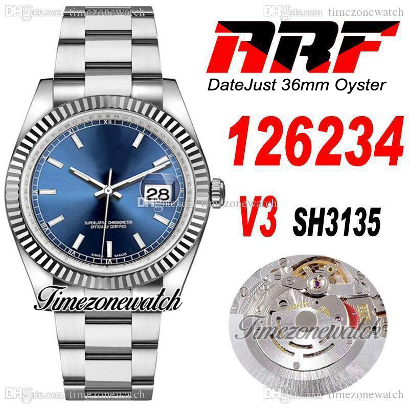 

ARF V3 126234 36mm Cal SH3135 Automatic Mens Watch Fluted Bezel Blue Stick Dial 904L OysterSteel Bracelet With Warranty Card Super Edition Timezonewatch R08, Custom warranty card