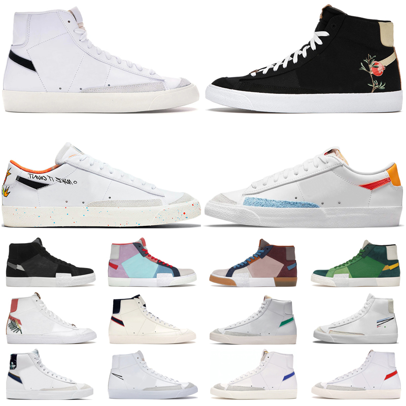 

2022 Blazer Mid 77 Vntage Men Women Casual Shoes High Low White Black White Indigo Multi Color Arctic Punch Pine Green Mens Trainers Platform Sneakers, #26