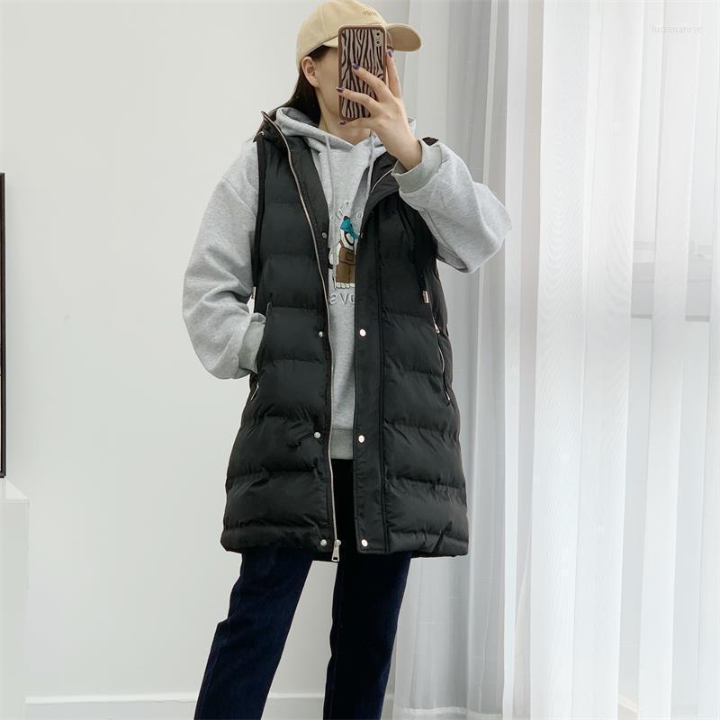 

Women's Vests Women 2022 Fashion Autumn And Winter Vest Loose Pocket Mid-Length Waistcoat Large Size Sleeveless Jacket Streetwear Luci22, As picture