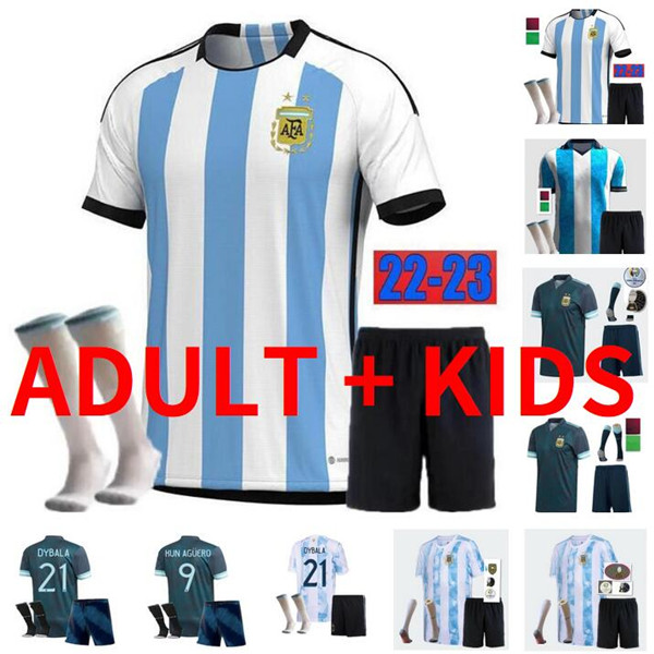 

adult kids kit 21 22 23 Argentina soccer Jerseys 2022 2023 Copa America football shirt DYBALA AGUERO LO CELSO MARTINEZ TAGLIAFICO icardi L. MARTINEZ Camiseta de futbol