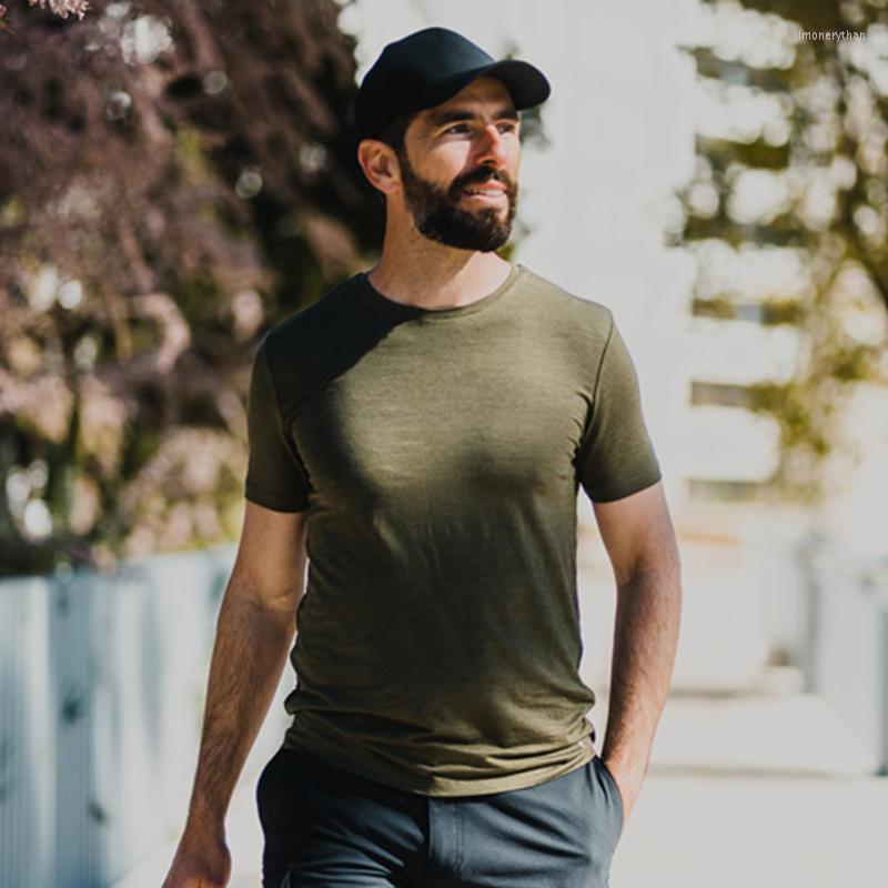 

Men's T-Shirts Men's Merino Wool T Shirt 90% Short Sleeve Tee Top Outdoor Sports Running Shirts Quick Dry BreathableMen's Imon22, Green