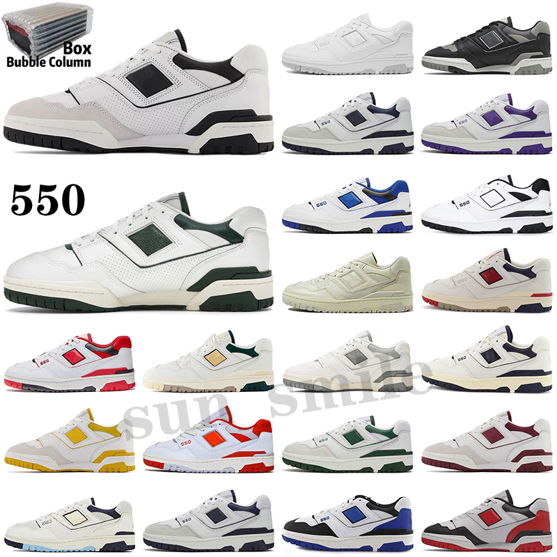 

2022 New Hot Fashion Women Mens Trainers B550 550 Shoes Green Yellow Rich Paul Syracuse Orange White Grey Red With Socks BB550 Sports Sneakers Size 36-45, Color 1