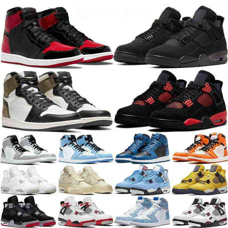 

Mens 4s 1s Basketball Shoes Boys Trainers 1 4 Red Thunder University Blue Black Cat Bred Sail White Oreo Cement Hyper Royal Women Sneakers Chaussures, #26 36-46