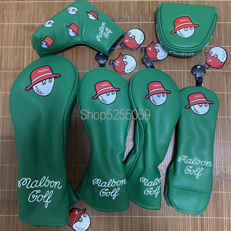 

Korean Malbon Design Golf Club Driver Fairway Wood Hybrid Putter And Mallet Putter Headcover Golf Cover 220620