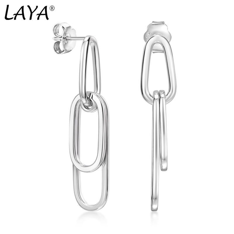 

Laya Hanging Dangle Earrings For Women Real 925 Sterling Silver Exotic Accessories Chrismas Gift Creative Designer Fine Charms Jewelry