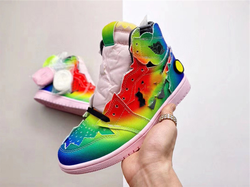 

Shoes Brand J Balvin x Authentic 1 High OG Man Women Outdoor 1S Multi Color Black Pink Foam Jennifer Lopez Shakira Tie-Dye Zapatos Sneakers, With original logo