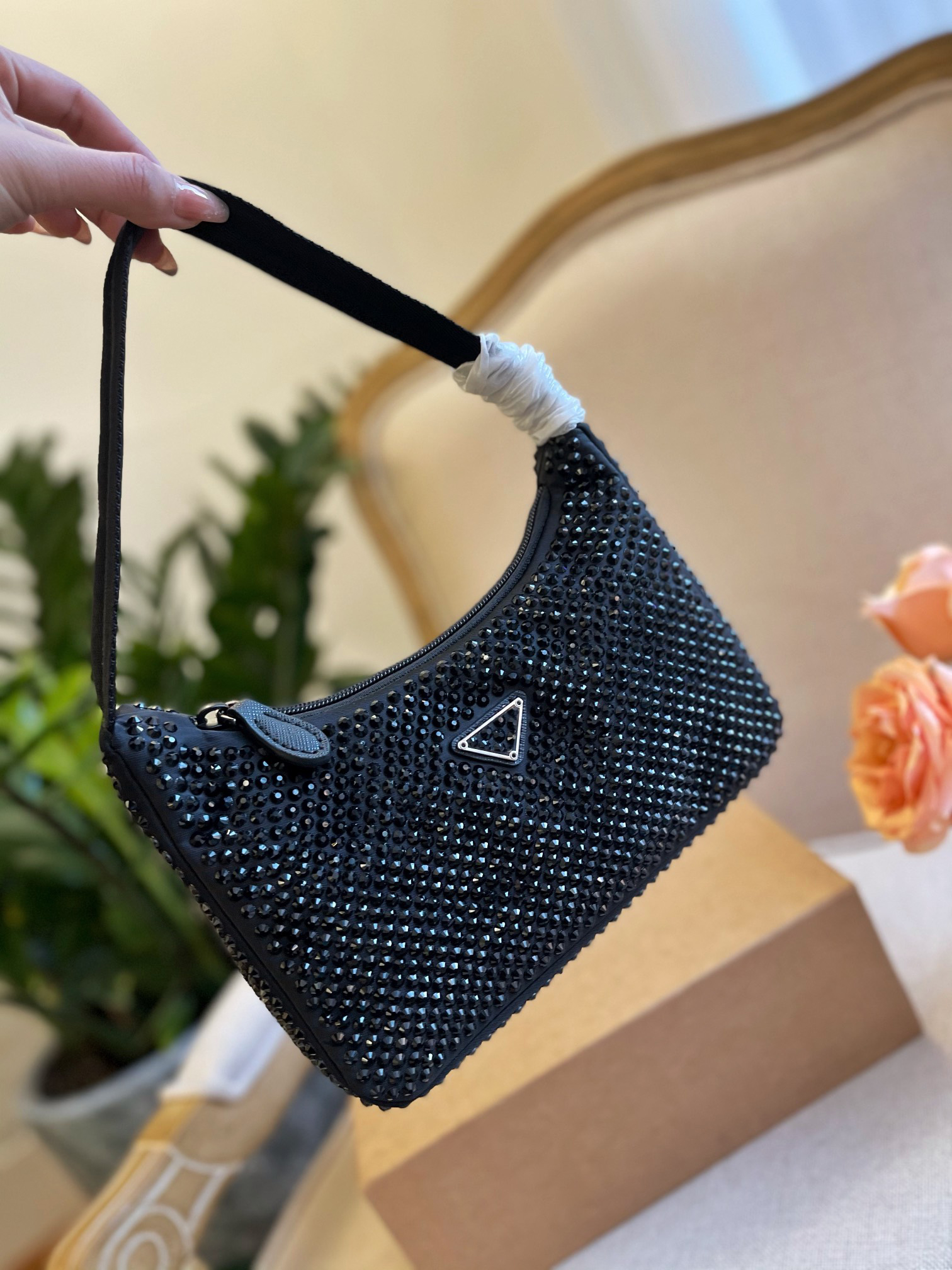 

Nylon Designers Bags Womens Diamond handbags Top quality Diamonds handbag Canvas bag Hobo shoulder for women Chest pack fashion Tote lady purse, Box(not sold separately)