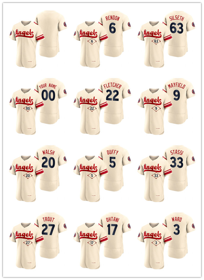 

Baseball Jersey Los Angeles''Angels''Men Mike Trout Shohei Ohtani Anthony Rendon Cream 2022 City Connect