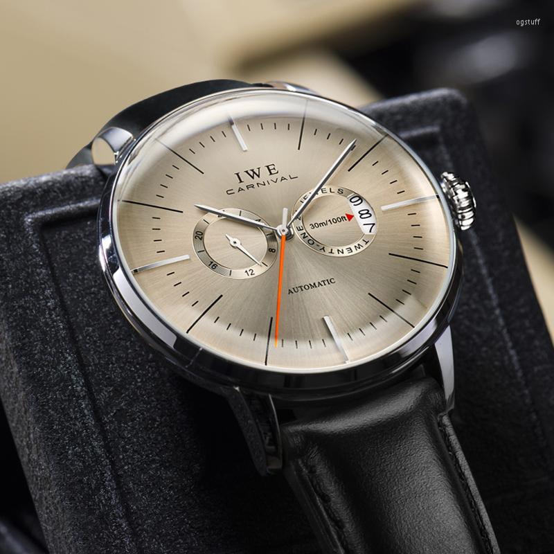 

Wristwatches Montre Homme IWE Fashion Automatic Mechanical Wach Men Japan MIYOTA Movement Watches Sapphire Calendar WaterproofWristwatches, White