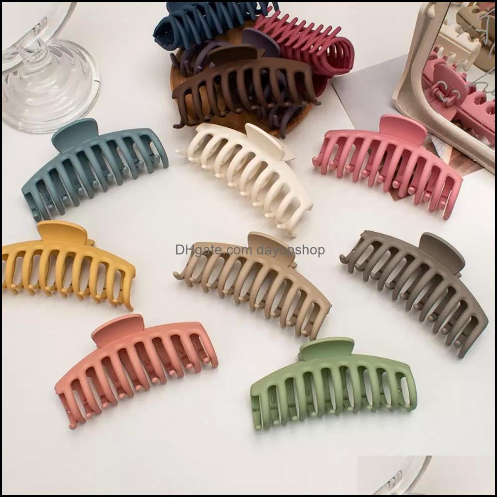 

Hair Clips Barrettes Jewelry Womens Solid Color Large Claw Clip Shower Wild Horsetail Convenient Decora Dh2Ug