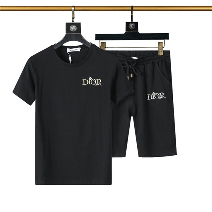 Men's Tracksuits Tb mens shorts and t shirt set summer T-shirt suit new 100% cotton four grid sport loose trend short sleeve suit five minut