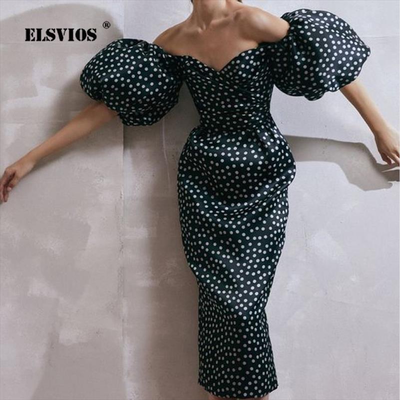 

Sexy Tube Top Off Shoulder Women Elegant Dresses Lantern Sleeve Dot Strawberry Print Slim Ladies Party Dress Spring Autumn, Strawberry rose red