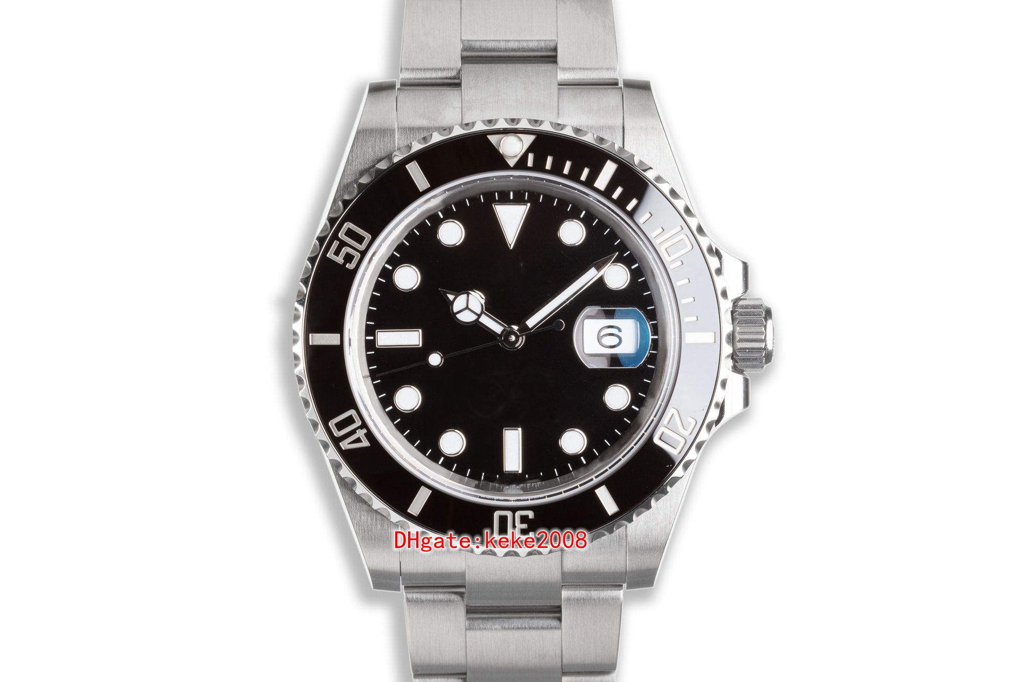 

3 colors watches Topselling Wristwatches 40mm 116610 Date Ceramic Bezel Stainless Steel Asia 2813 Movement Mechanical Automatic Mens men Watch box included