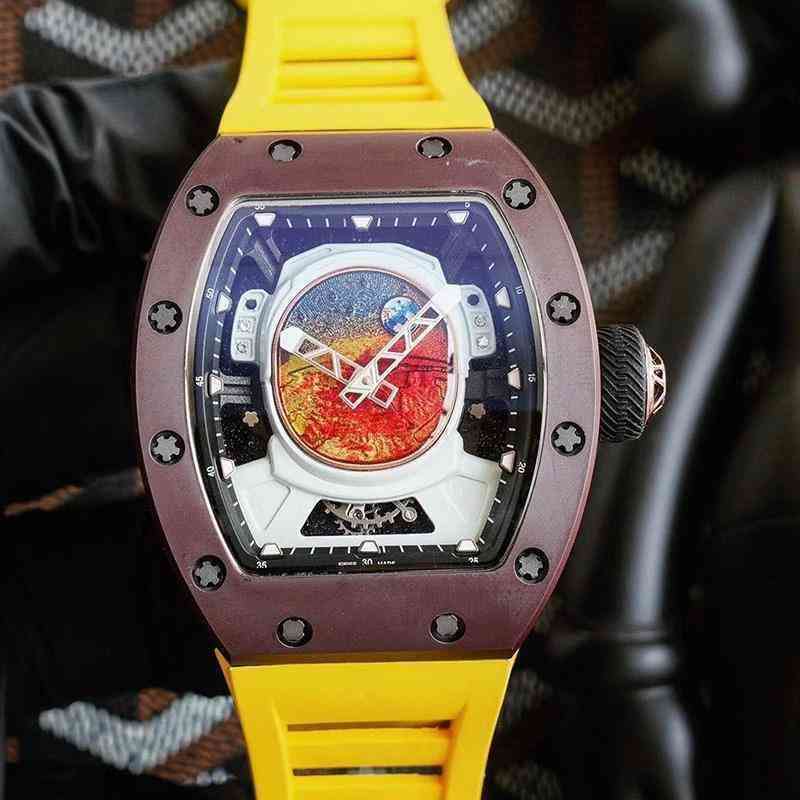 

Wine barrel leisure business Richa watch rm52-05 automatic Mill r fine steel case tape for men, Black