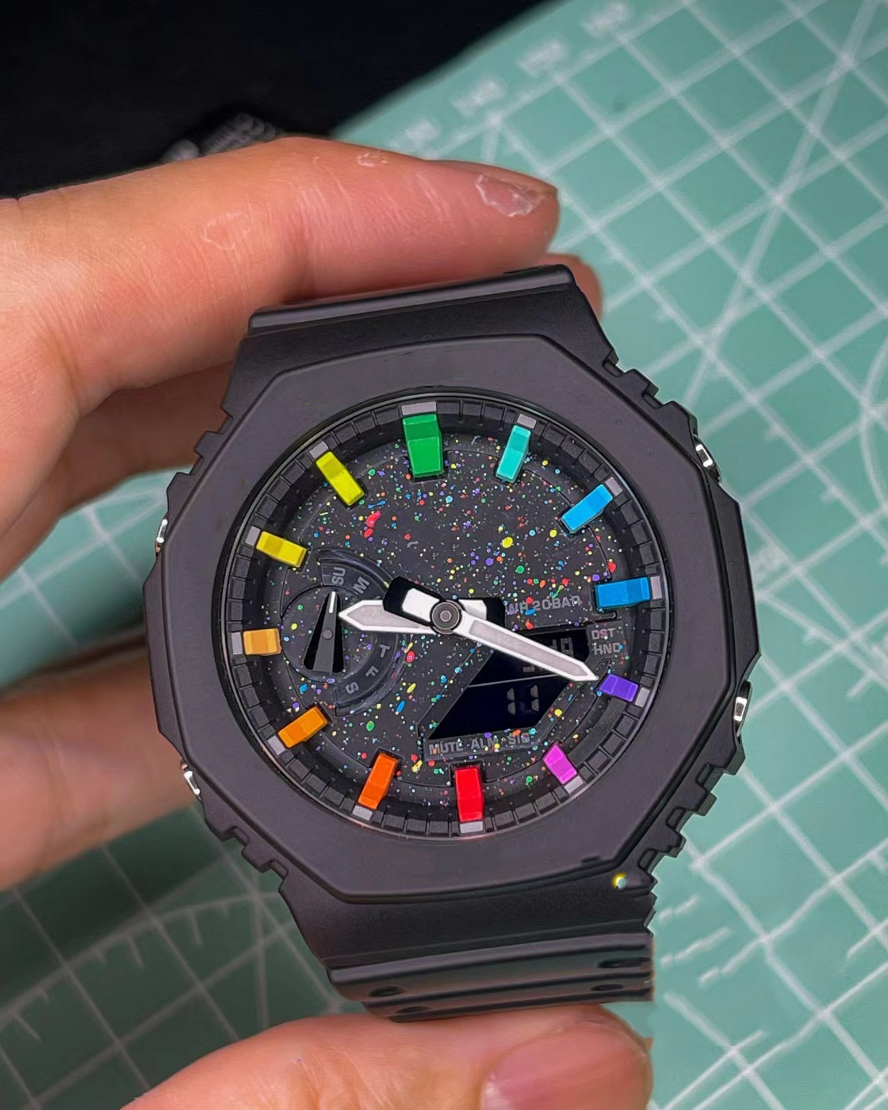 

Sports Quartz Digital Watch 2100 LED Automatic Hand Raise Light Waterproof Full Function World Time Starry Black Edition Iced Out Watch