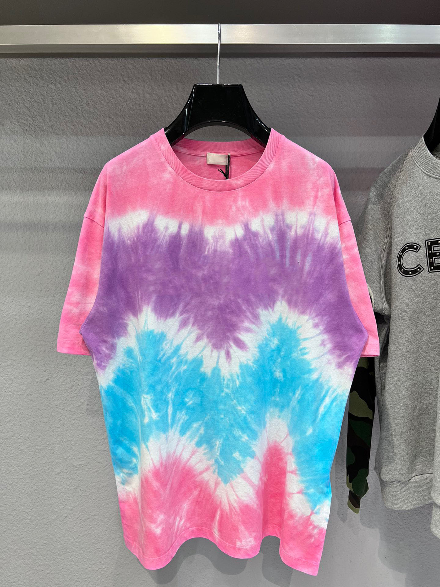 

2022 Men's and women's T-shirt splicing printing short sleeve early spring double strand fine cotton fabric digital printing process ecg46f4er5
