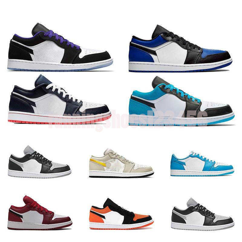 

Low 1 1s man Basketball Shoes sneaker Phantom Bred White hologram flint atheletic Sports designer shoe trainer running shoesBW6N, Color 13