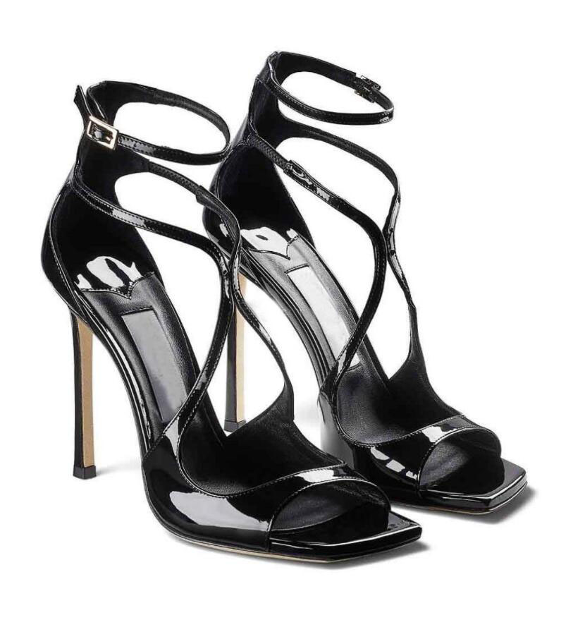 

Famous Azia Sandals Shoes Sexy Square Toe Women High Heels Cross Gladiator Sandalias Exquisite Stiletto-heel Lady Wedding-Party-Dress-Evening