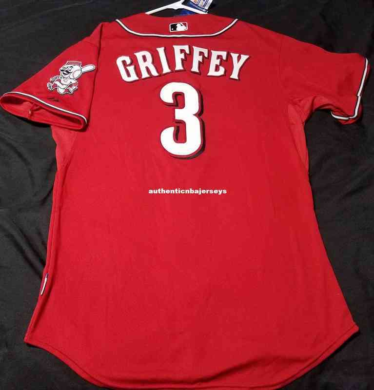 

Throwback Cheap Majestic #3 Los Rojos Ken Griffey Jr Coolbase Jersey Mens Stitched Wholesale Big and Tall Size Xs-6xl Baseball Jerseys, Red