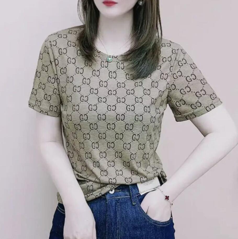 

2022GG Women Knits Tees Morandi High Quality Designer Knit T Shirt Fashion Short Sleeves Casual Tops 123, Orange