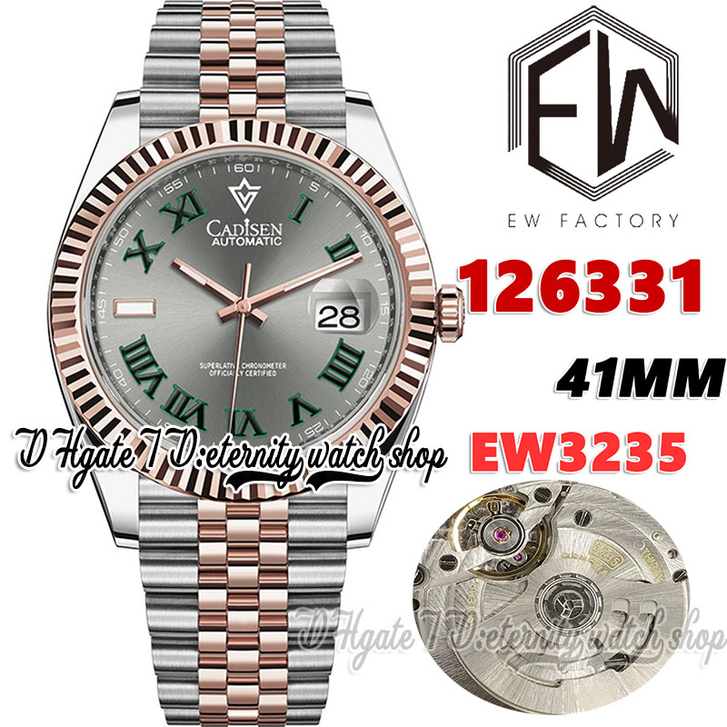 

EWF V3 ew126331 Cal.3235 EW3235 Automatic Mens Watch 41MM Fluted Bezel Roman Gray Dial Two Tone 904L Steel Bracelet With Same Serial Warranty Card eternity Watches, Watch waterproof cost