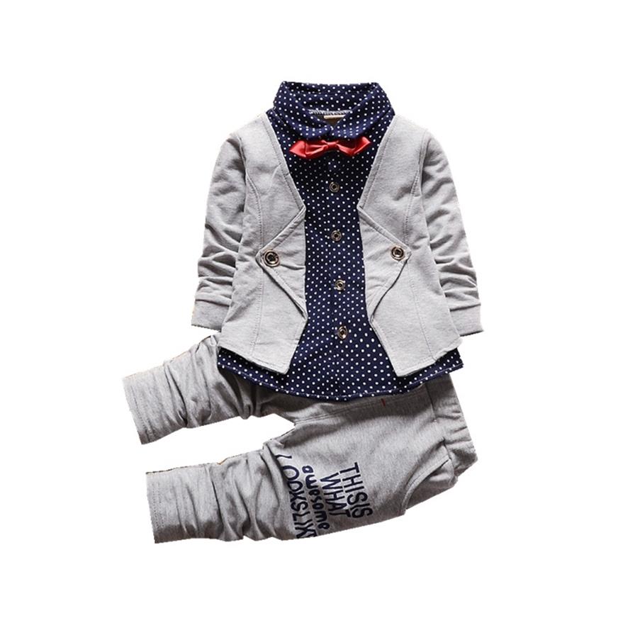 

Kids Fashion Brand Clothes Baby Cotton Full Sleeve T-shirts And Pants Toddler Tracksuit Autumn Children Boy Girl Clothing Sets249T, Gray