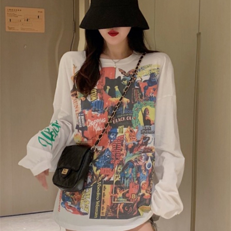 

Loose longsleeved Tshirt new female early autumn Y200412, Beige