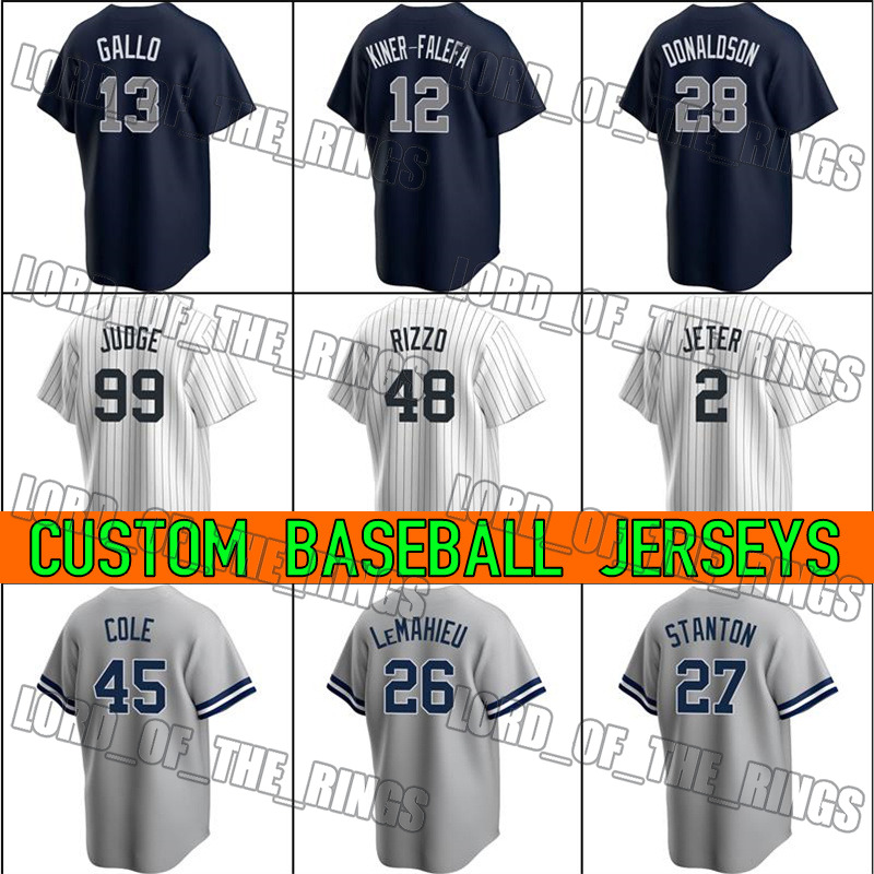 

New Baseball York 99 Aaron Judge Jersey Anthony Rizzo Derek Jeter Gerrit Cole Jerseys DJ LeMahieu Giancarlo Stanton Joey Gallo Gleyber Torres Montgomery, Youth cusotm jersey (yj)