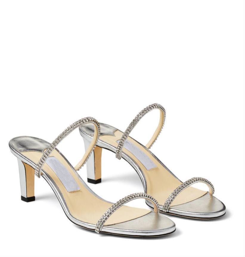

Perfect Summer Meira Sandals Shoes Crystal Embellished Pumps Feminine Stiletto Heel Evening Dress Gladiator Sandalias Lady High Heels EU35-43