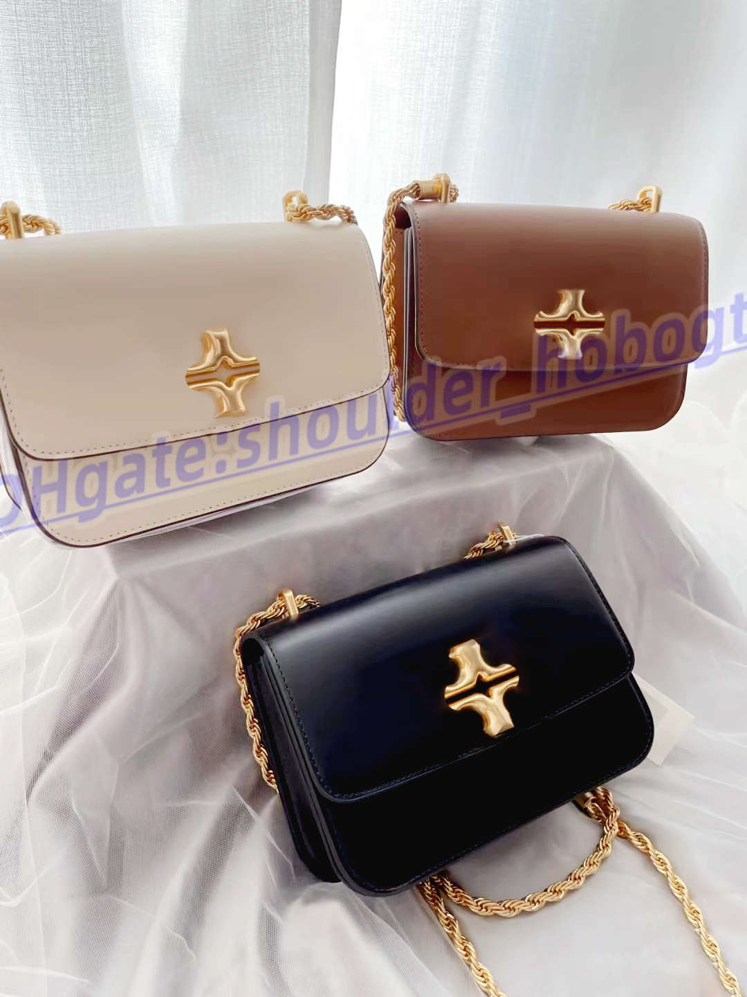 

Luxurys designer bag Top quality torys ELEANOR hobo Women's men classic tote crossbody summer wallet Bags original Genuine Leather Shoulder pochette chain clutch, Carton