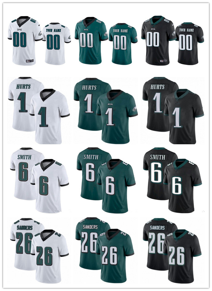 

Custom 17 Dean 11 AJ Brown 20 Brian Dawkins Cox 6 DeVonta Smith 1 Jalen Hurts 62 Jason Kelce 26 Miles Sanders 2 Darius Slay Jr 90 Davis 68 Mailata Football Jersey, White