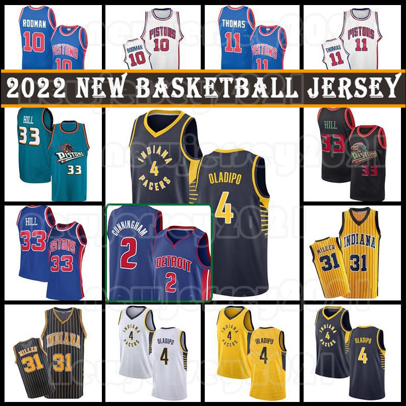 

Indianas Detroits Pacer Piston Jersey Mesh Cade 2 Cunningham Reggie 31 Miller Basketball Isiah 11 Thomas Dennis 10 Rodman Grant 33 Hill 2022 New, Men jersey