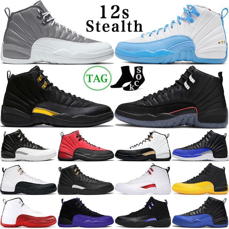 

2022 Stealth 12 Mens Basketball Shoes Jumpman 12s Hyper Royal Black Taxi Playoffs Utility Royalty Low Easter Twist Dark Concord Reverse Flu Game Sneakers Trainers, 28
