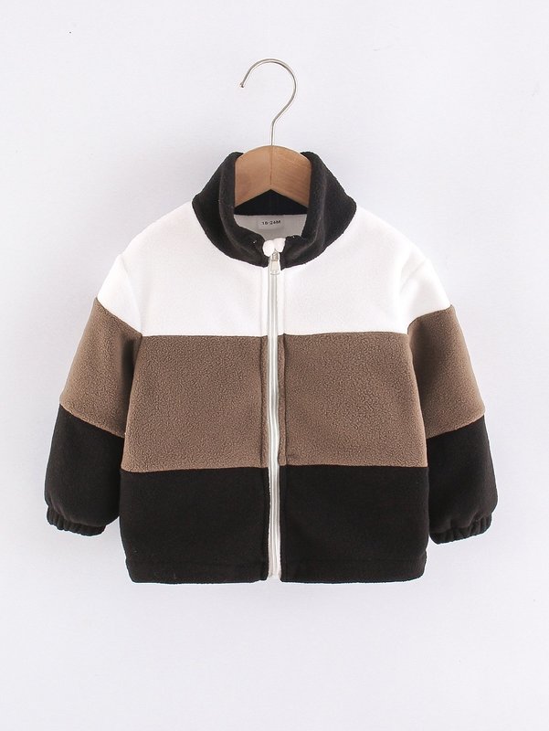 

Toddler Boys Color Block Fleece Coat SHE, Multicolor