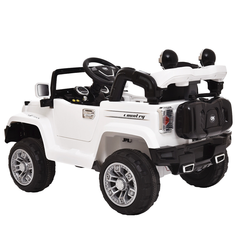 

Home 12V Kids Ride On Car Truck Battery Powered Vehicle with Remote Control LED Lights MP3 Music Horn Openable Doors